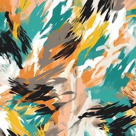 Abstract expressionist pattern with bold brushstrokes No 4 by Andre Petrov