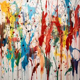 Abstract expressionist pattern with splashes and drips of paint No 1 by Andre Petrov