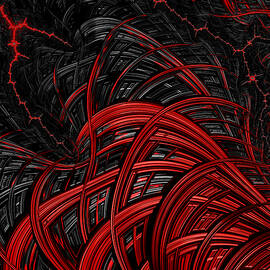 Abstract Fractal Structure Red And Black by Ravadineum Design
