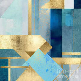 Abstract gold and blue