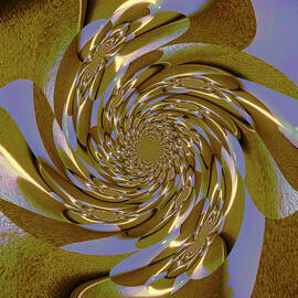 Abstract Golden Fractal Fan by John Enright