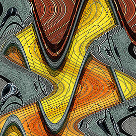 Abstract In Gray, Yellow And Orange by Art Lahr