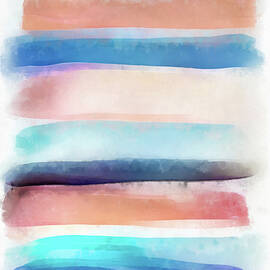 Abstract Minimalist Art 18 Watercolor Stripes by Matthias Hauser