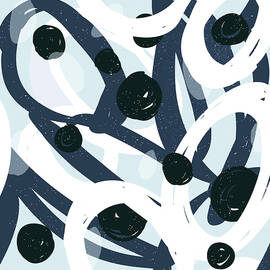 Abstract navy colors painting seamless pattern by Julien