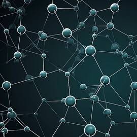 Abstract pattern with molecular structures by Andre Petrov