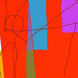 Abstract Scribble Art Red Line by Sarah Niebank