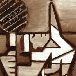 Serving Tennis Ball Art Print by Tommervik