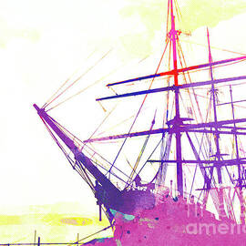 Abstract Watercolor - San Francisco Ship II by Chris Andruskiewicz