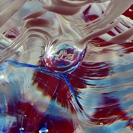 Abstract White, Blue And Red by Neil R Finlay
