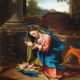 Adoration of the Christ Child  by Correggio Italian