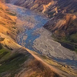 Aerial Iceland Landmannalaugar and Barmur Ridge by Mike Reid