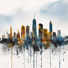 Aerial panorama of Jersey City Aerial panorama of Jersey City skyline at night usa landscape by Lisa Sandra
