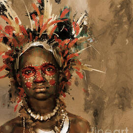 African cultural dress girl  by Gull G