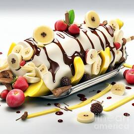 AI Art Banana Split Abstract Expressionism by Rose Santuci-Sofranko