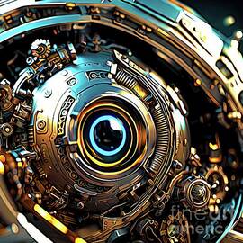 AI Art Macro CloseUp of a Mechanical Eye Abstract Expressionism by Rose Santuci-Sofranko