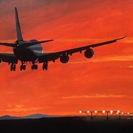 Airplane Sunset 2 by Ken Jolly