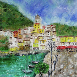 Amalfi Coast Italy Oil Painting by Indrani Ghosh