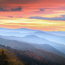 Amazing Autumn Sunrise In Smoky Mountain National Park by Jordan Hill