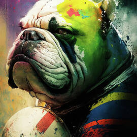 American Football - Fanny Anime Colorful Bulldog Graphic  003 by Aryu