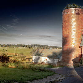 Amherst County Virginia Barn Silo Landscape in Autumn by Norma Brandsberg