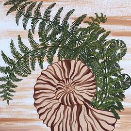 Ammonite and Ferns by Rachel Daugherty