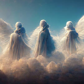 Angel on clouds in Heaven 02 by Matthias Hauser