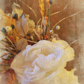 Antique Rose with Autumn Foliage by Diane Lindon Coy