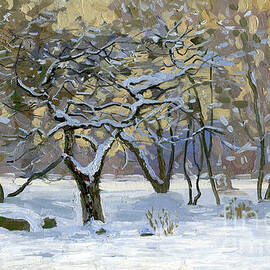 Apple tree in the snow by Simon Kozhin