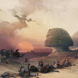 Approach of the simoom Desert of Gizeh  by David Roberts - 1796-1864 by Les Classics