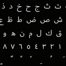 Arabic Alphabet, Diacritic, and Numerals - Black and White With Border by Wafa Dahdal