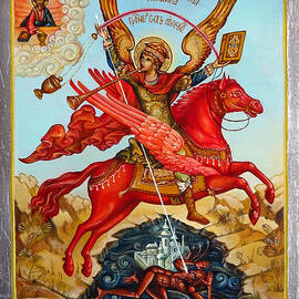 Archangel Michael, the Commander of the Heavenly Forces. Orthodox icon. by Lala Lotos