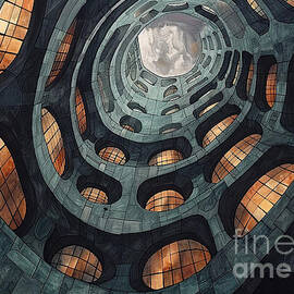 Architecture Dusseldorf Buildings View Bottom Buildings Modern Modern Dusseldorf Abstract Architecture Spiraling Upwards Through a Futuristic Building by Clark Leffler