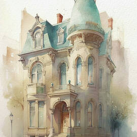 Architecture of Philadelphia Watercolor I by Naxart Studio