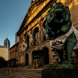 Art Institute Lion Wears jersey of WNBA Champs Chicago Sky by Sven Brogren