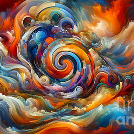 Artistic Abstract Colors, A canvas of swirling abstract colors and shapes by Jeff Creation