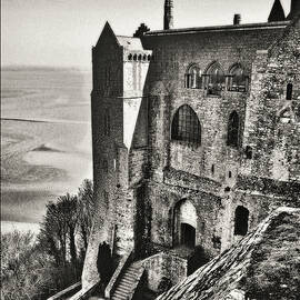 Atop Mont Saint Michel in Grayscale by Susan Maxwell Schmidt