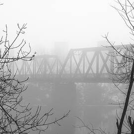 Auburn Bridge To Lewiston  On Foggy Morning 24