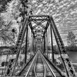 Augusta GA IronMan 5 BW Sixth Street Railroad Trestle Bridge Architectural Art by Reid Callaway