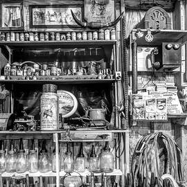 Automobile Garage Workshop Black and White by Debra and Dave Vanderlaan