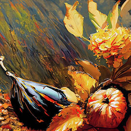 Autumn Harvest Colorful Cornucopia by Sherry Epley