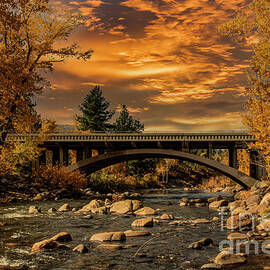 Autumn Sunset Along The Truckee River by Mitch Shindelbower