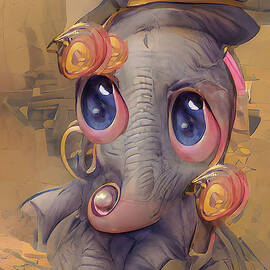 Baby Elephant Art by Debra Kewley