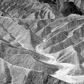 Badlands Of Zabriskie Point Monochrome by Douglas Taylor
