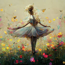 Ballerina In A Field Of Wildflowers by Athena Mckinzie