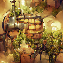 Barb's Private Cellar at the Steampunk Winery AI  by Barbara Snyder