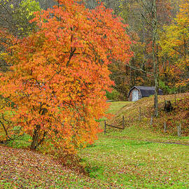 Barn and Highland Fall Color by Thomas R Fletcher