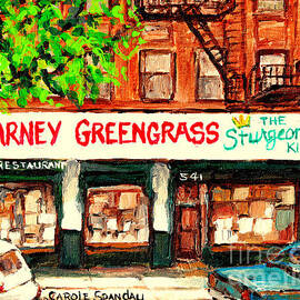 Barney Greengrass The Sturgeon King Restaurant New York City Street Scene Painting C Spandau Artist by Carole Spandau