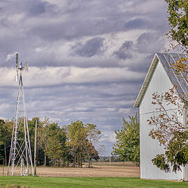 Barnyard Windmill and Barn - Indiana by Bob Decker