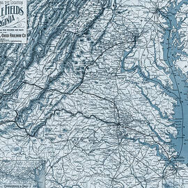 Battlefields of Virginia Antique Map 1891 Blue  by Carol Japp