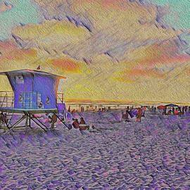Beach At Sunset by Rolleen Carcioppolo